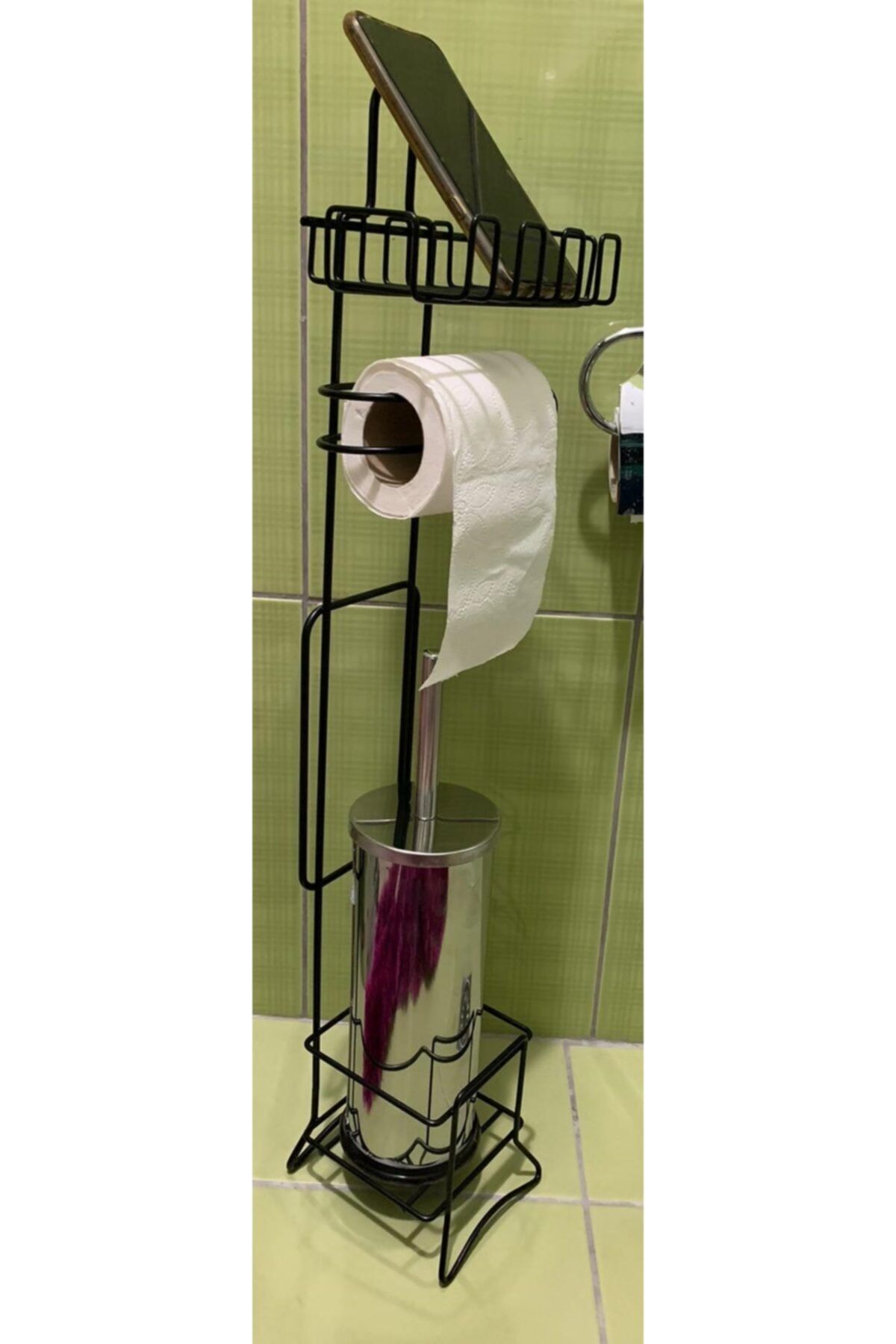 Toilet paper holder deals and brush set