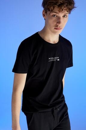 DeFacto Woldwide Baskılı Regular Fit Bisiklet Yakalı Pamuklu Penye Tiş&ouml;rt