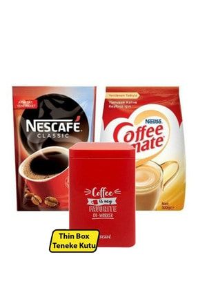 Classic Kahve Eko Paket 200 Gr + Coffee Mate Kahve Kreması 500 Gr + Metal Saklama Kutusu Thin Box-5