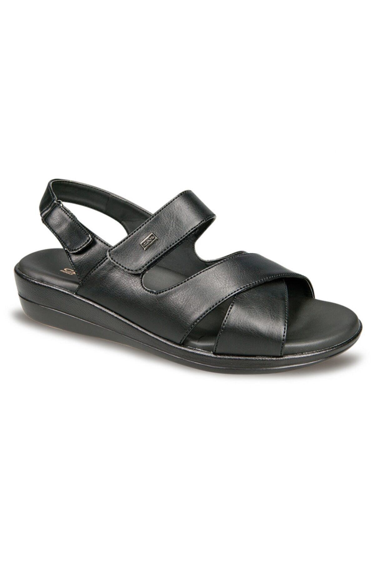 Ceyo Bayan 9863-12 Kadın Siyah Sandalet