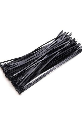 100 Adet Siyah Plastik Kelepçe Cırt Kablo 3.6 30cm Uzunluk NY339
