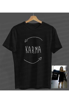 Unisex Kadın-erkek Karma Siyah Yuvarlak Yaka Siyah T-shirt S23358046120SİYAHNVM