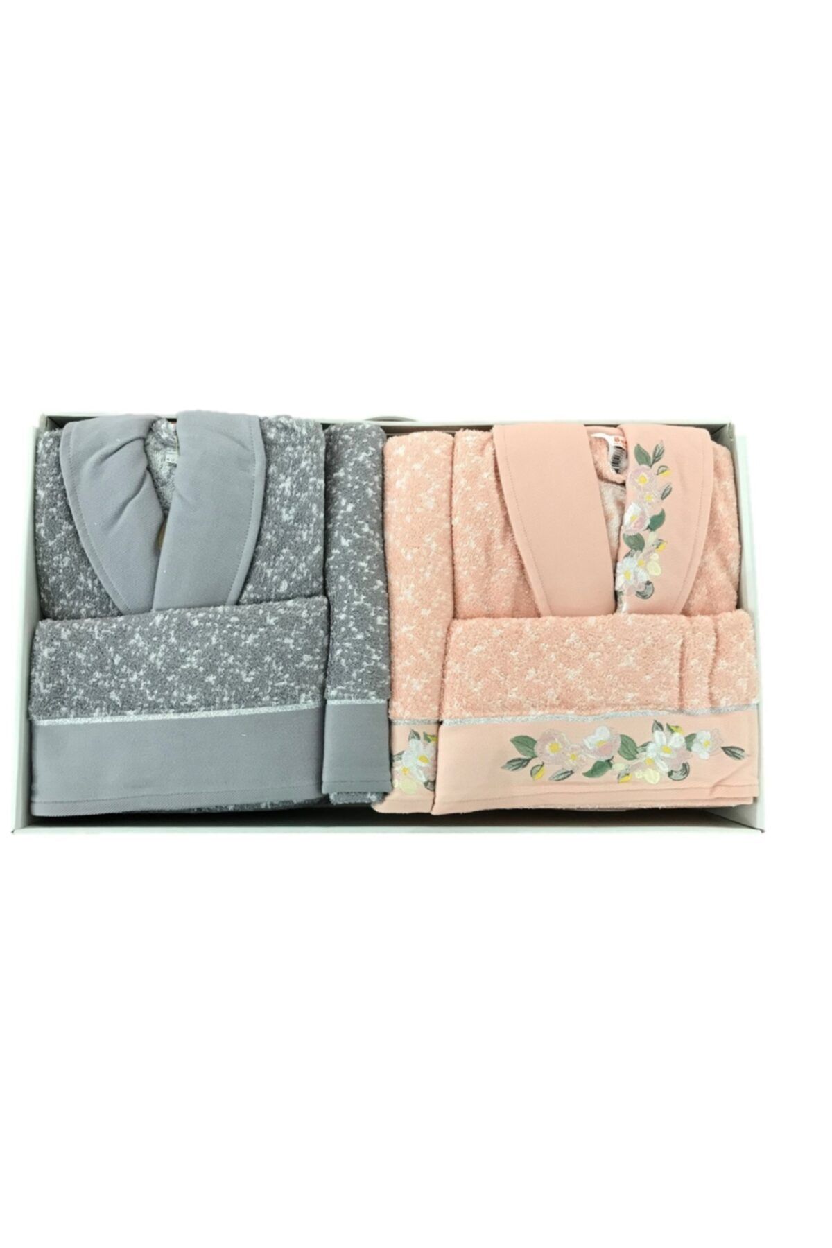 Daffodil Bornoz Takımı Pembe - Gri