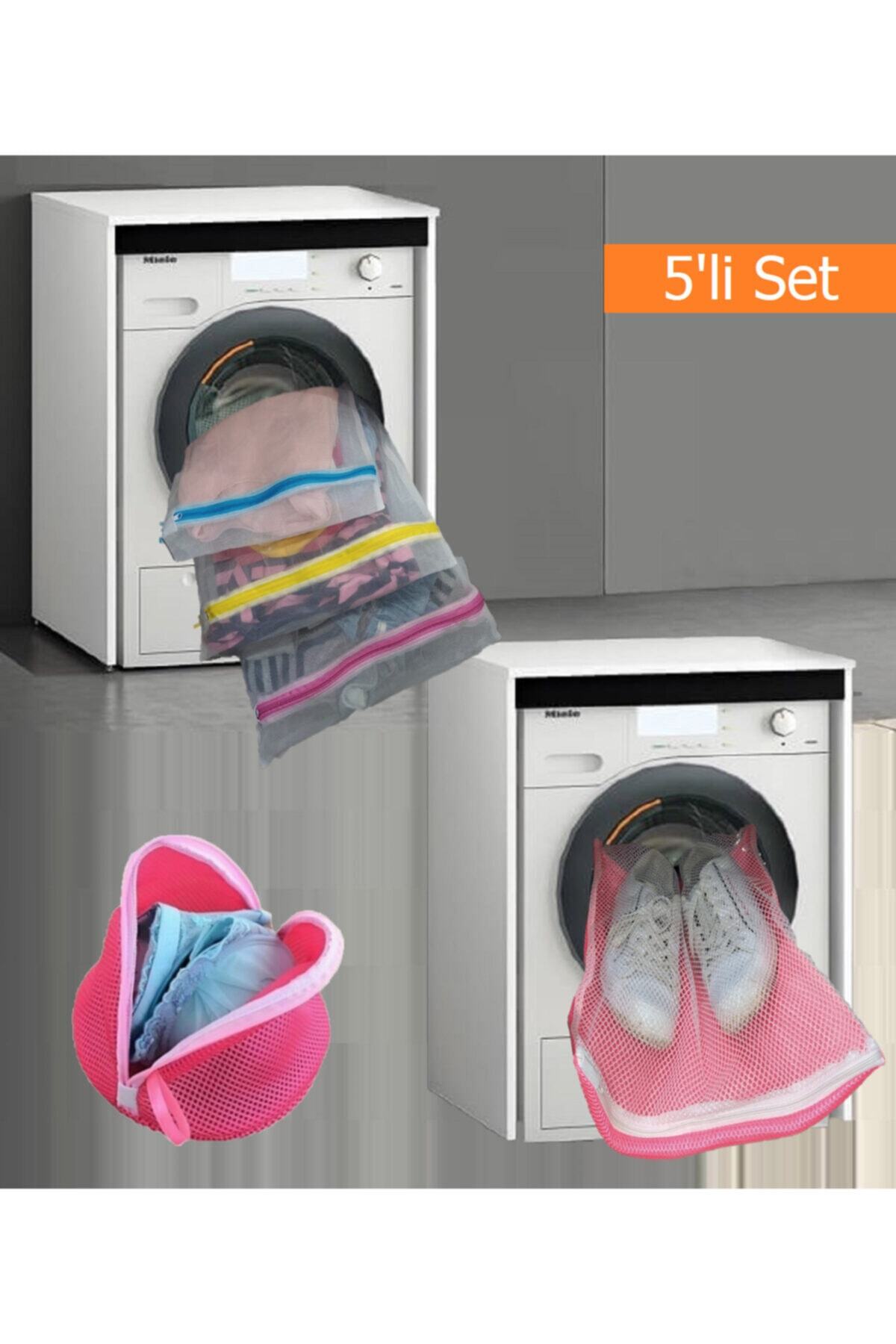 Set of 5 3 Zippered Laundry, 1 Shoe, 1 Bra Wash Net
