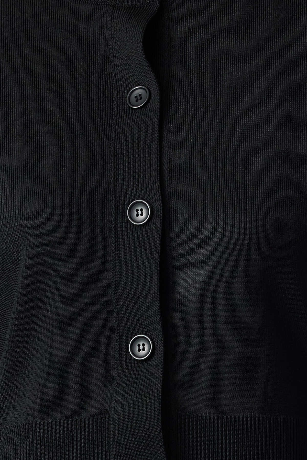 Trendyolmilla  Siyah Bisiklet Yaka Ceket Görünümlü Triko Hırka TWOAW25HI00051 - Görsel 3