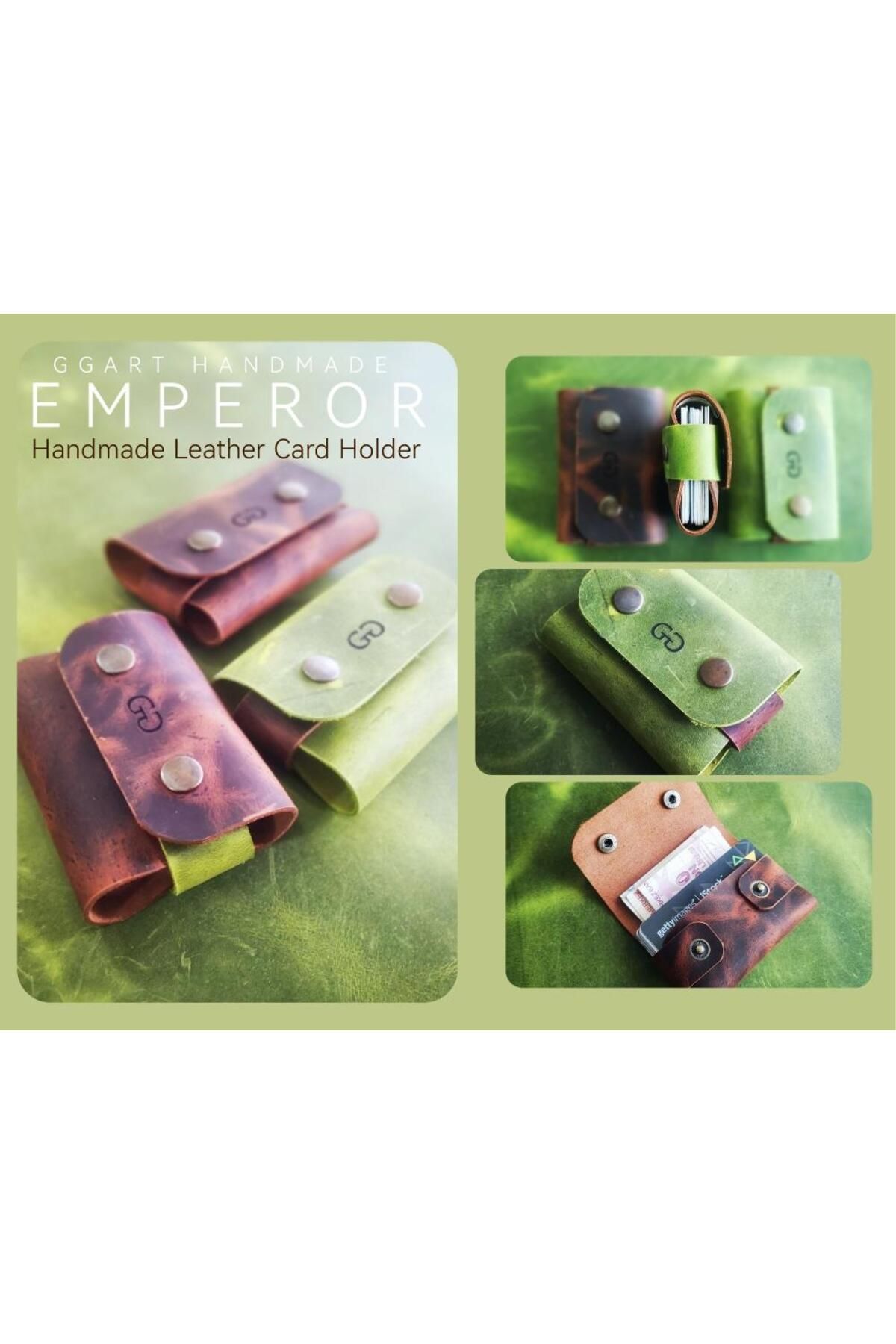 Handmade Genuine & Real Leather Palm Horizontal Card Holder/Personalized Gifts/souvenirs