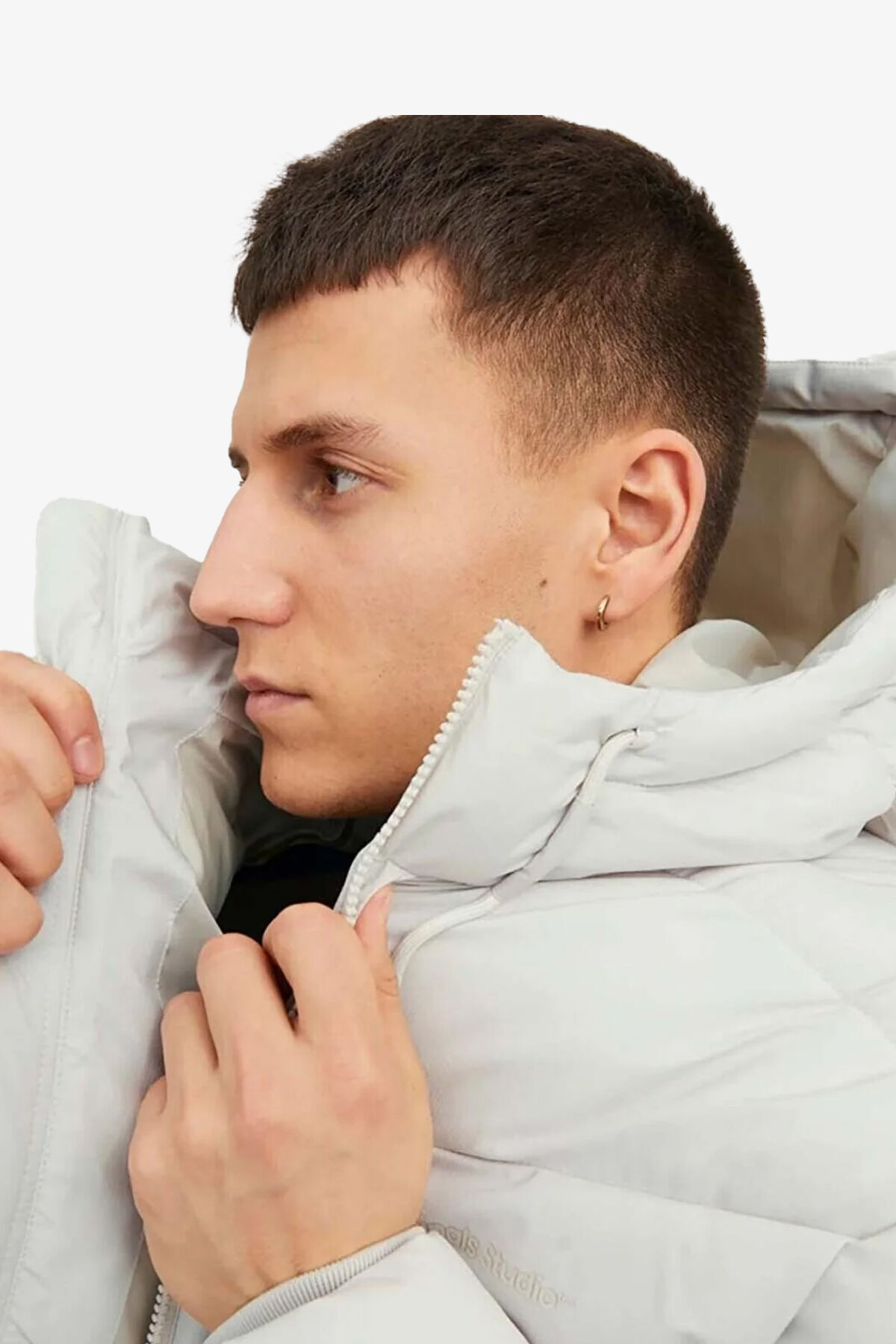 کاپشن مردانه بژ جک اند جونز | 12238849-Beige اورجینال - تصویر 3