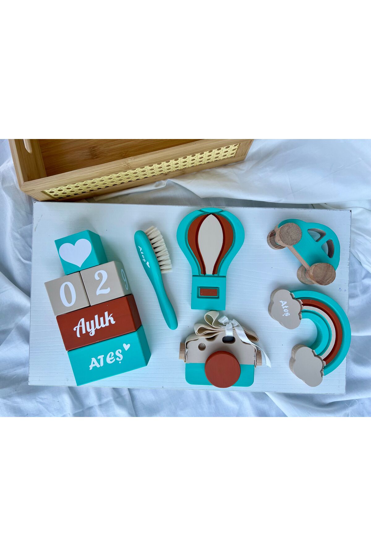 Renkli objeli set bebek hediyelik bebek çekim aksesuarı dekor