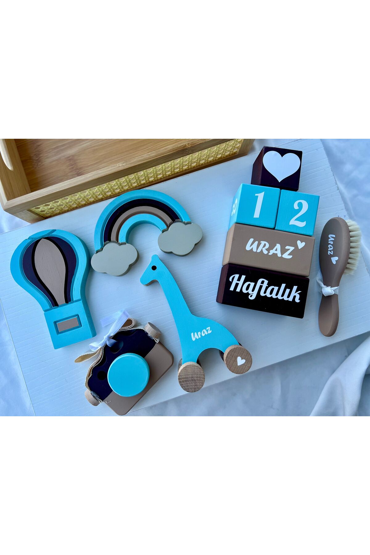 Renkli objeli set bebek hediyelik bebek çekim aksesuarı dekor