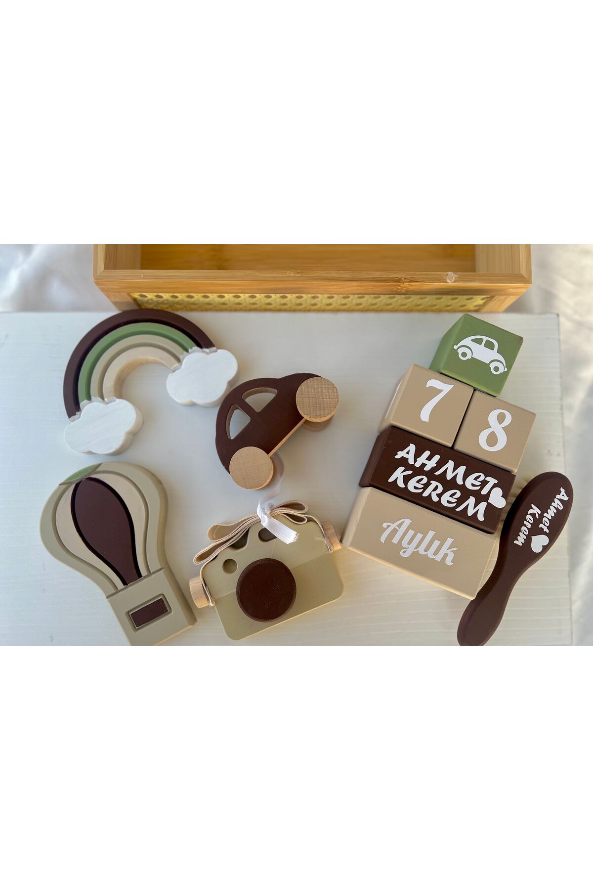 Renkli objeli set bebek hediyelik bebek çekim aksesuarı dekor