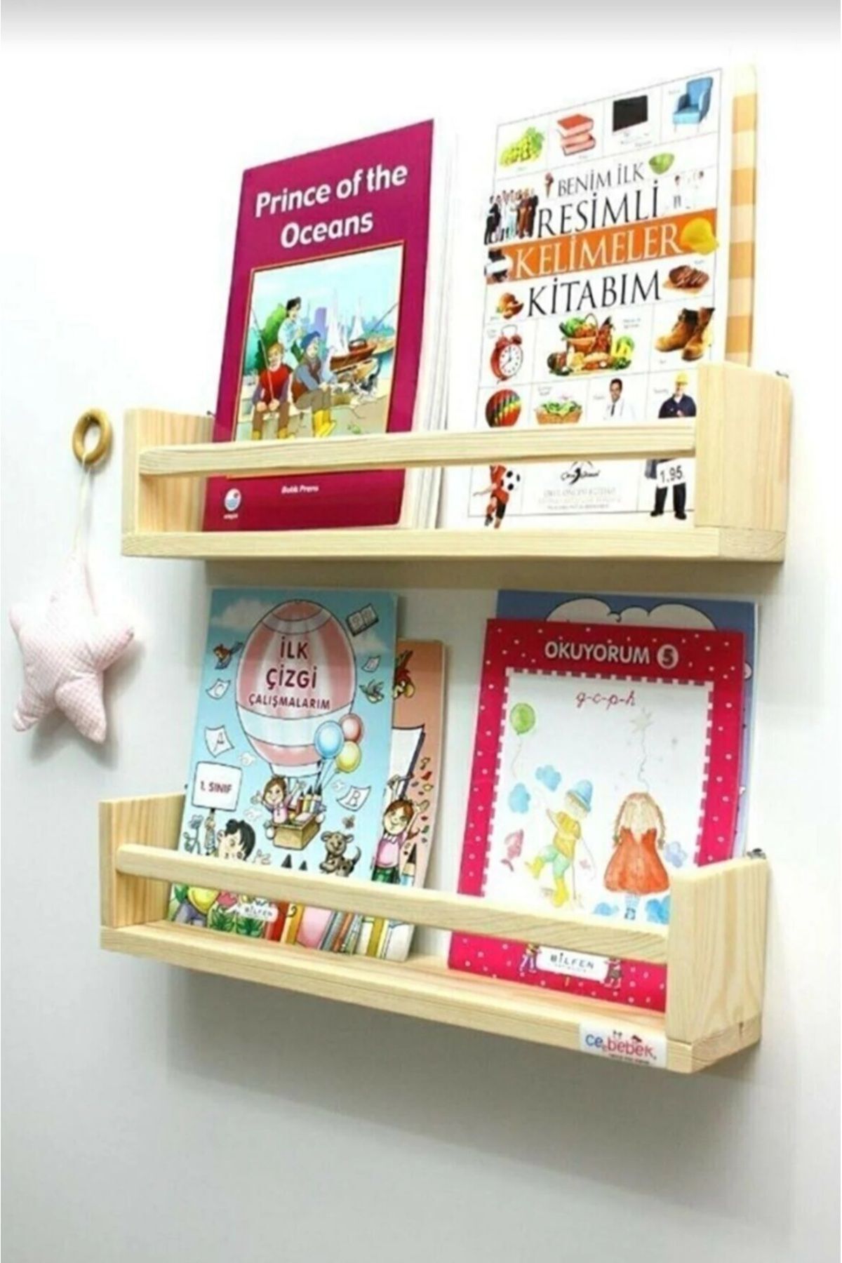 Montessori 2'li Çocuk Odası Rafı (Derinlik 8 cm)