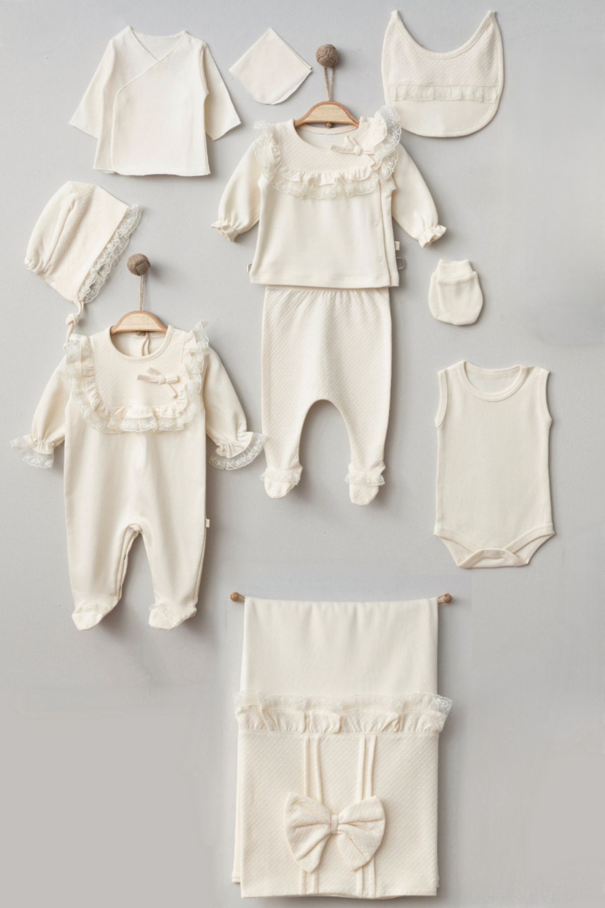 ست نوزادی دخترانه بژ Cherub Baby | 6002PGhastanepugi10 اورجینال - تصویر 3