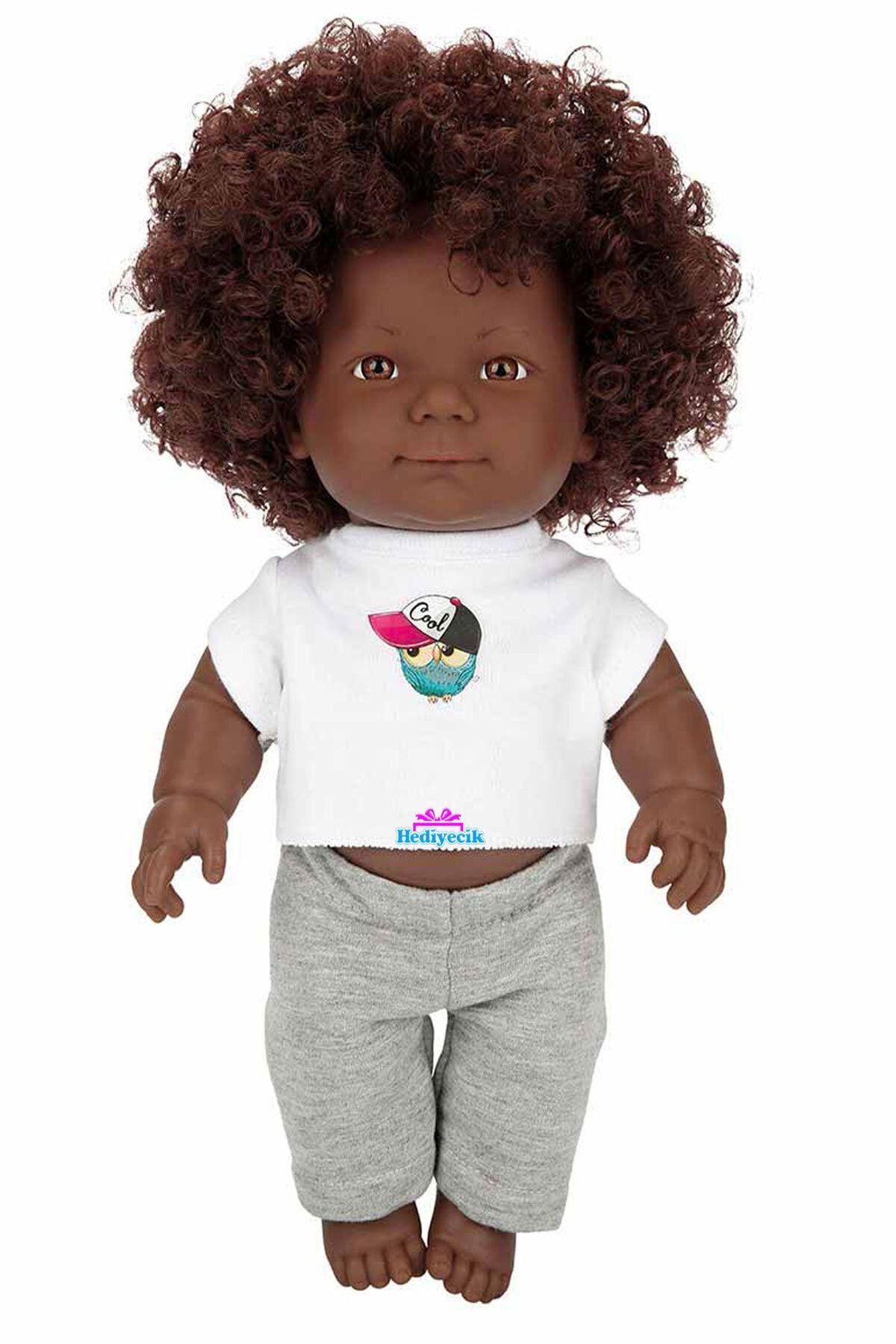 hediyecik Kıvırcık Saçlı Eşofmanlı  Bebek 35 Cm