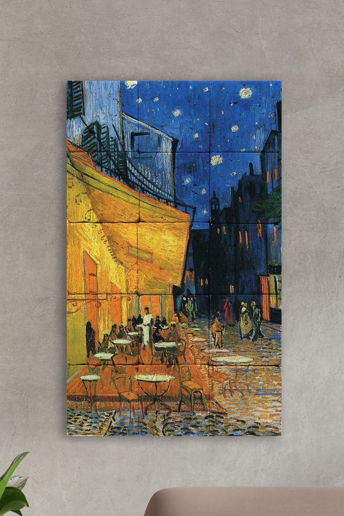 Natural Stone Painting - Van Gogh Painting - Wall Decor 30x50cm