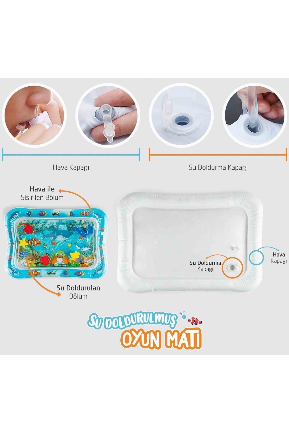 Apexma Bebek Oyun Su Matı (Tummy Time)  - Bebekler İçin Sulu Karın Üstü Oyun Aktivite Seti fotoğrafı 6 (önizleme)