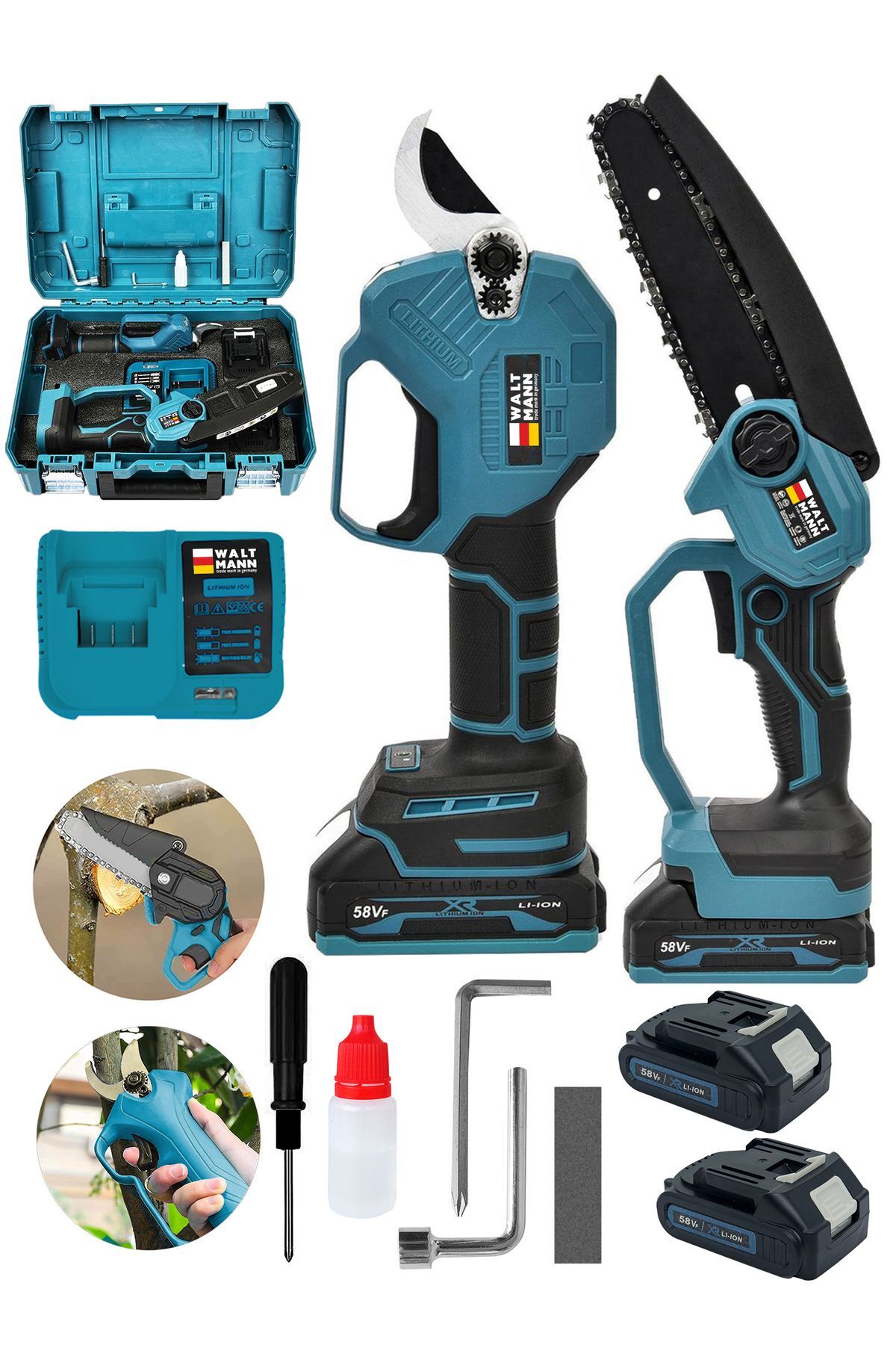 道楽 セット WaltMann Germany 2 Li Set 58 Vf 5 Ah Çift Akülü Çelik Şanzıman