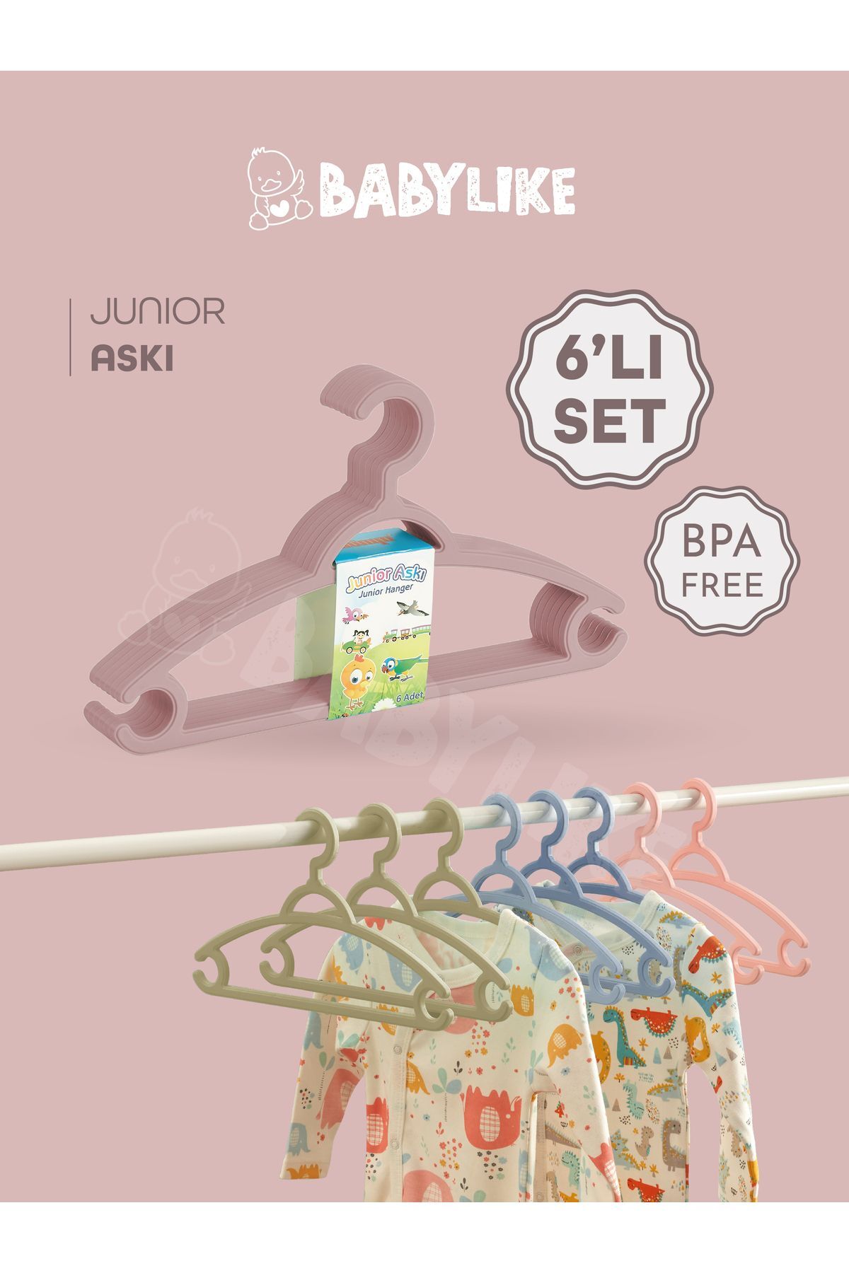 Babylike Bebek Elbise Askısı (6'lı)