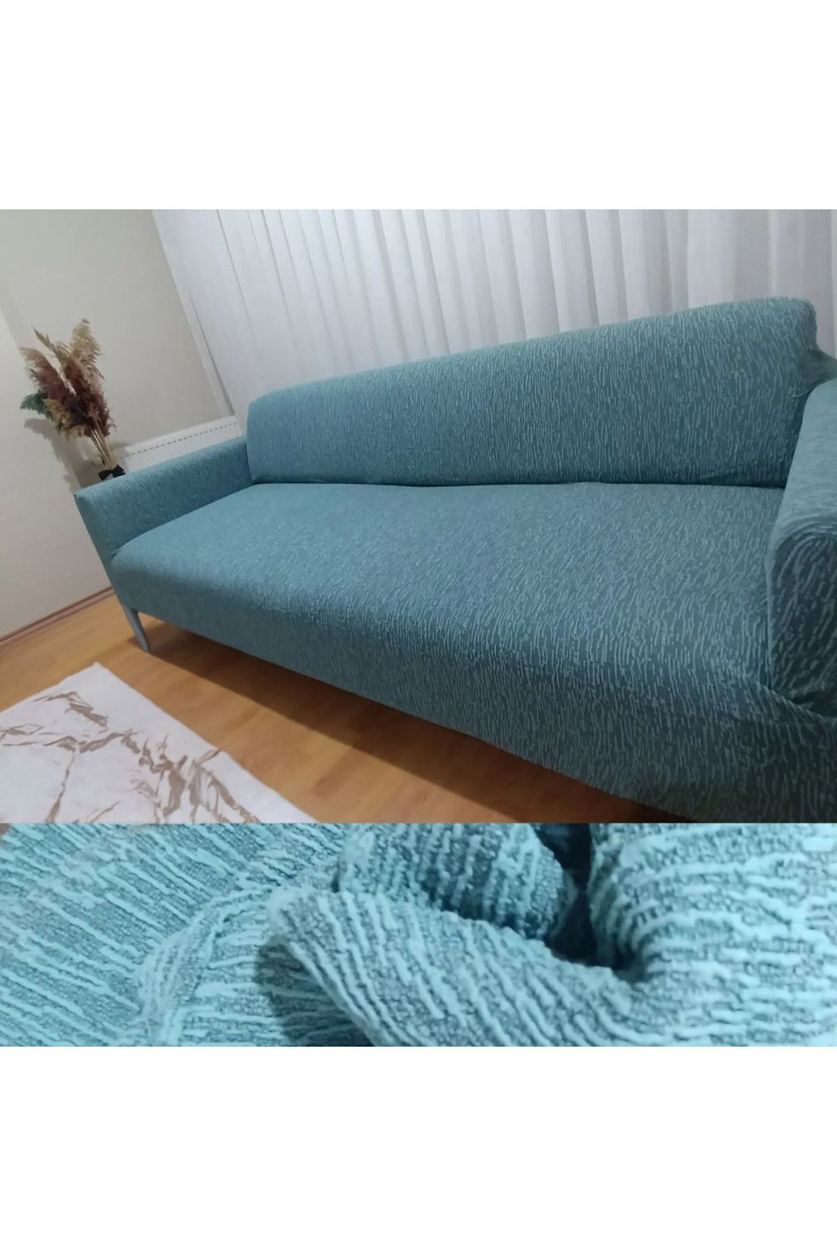 روکش مبل سبز ژاكارد الگوی مستقیم 3 1 تایر مجموعه Sedar پوشش نعناع روپوش BTF HOME
