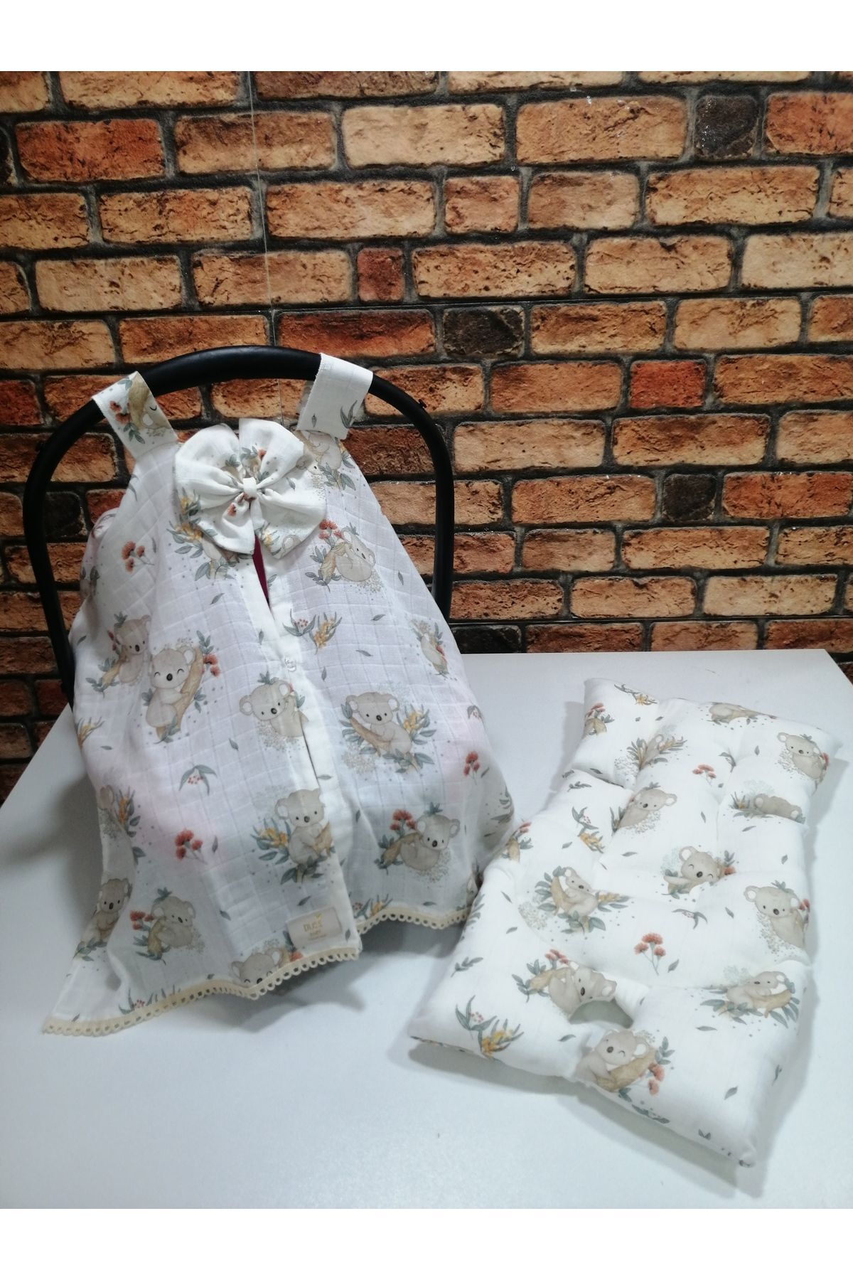Muslin Puset Örtüsü ve Puset Minderi 2'li Set 2