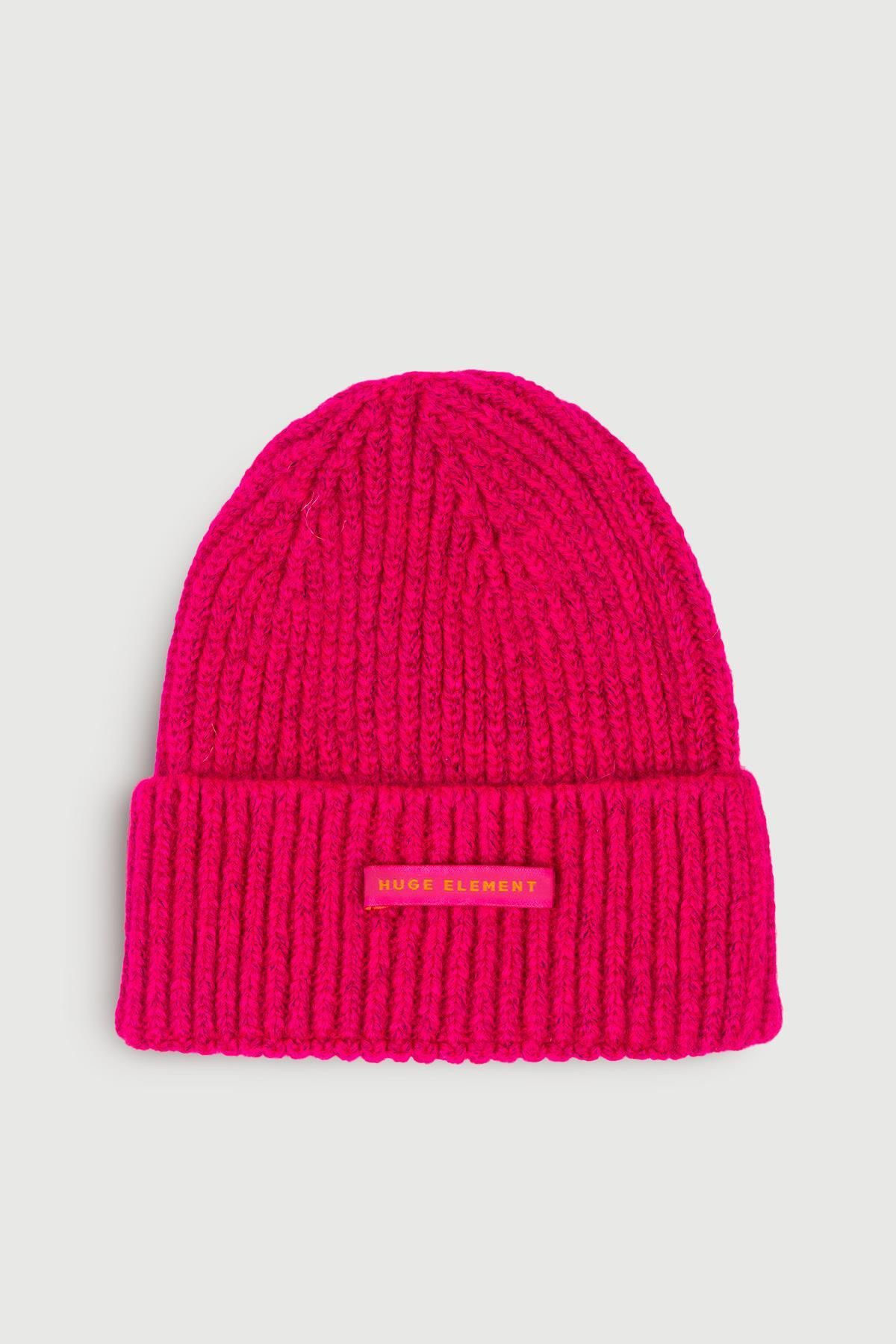 Huge Element Beanie Uriașă Etichetă Mică Roz Închis Unisex - Standard