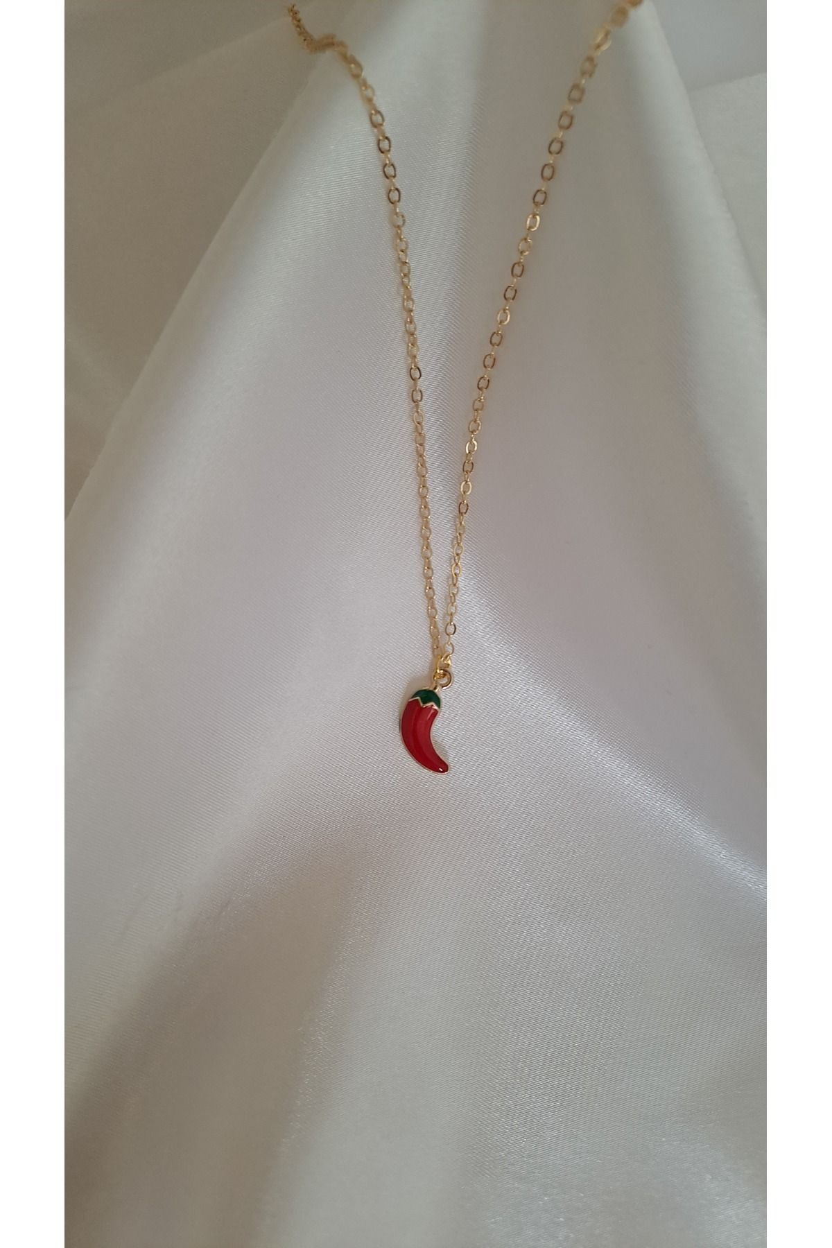 SOUL BY A&B Kırmızı biber kolye mini acı biber kolye yılbaşı kolyesi