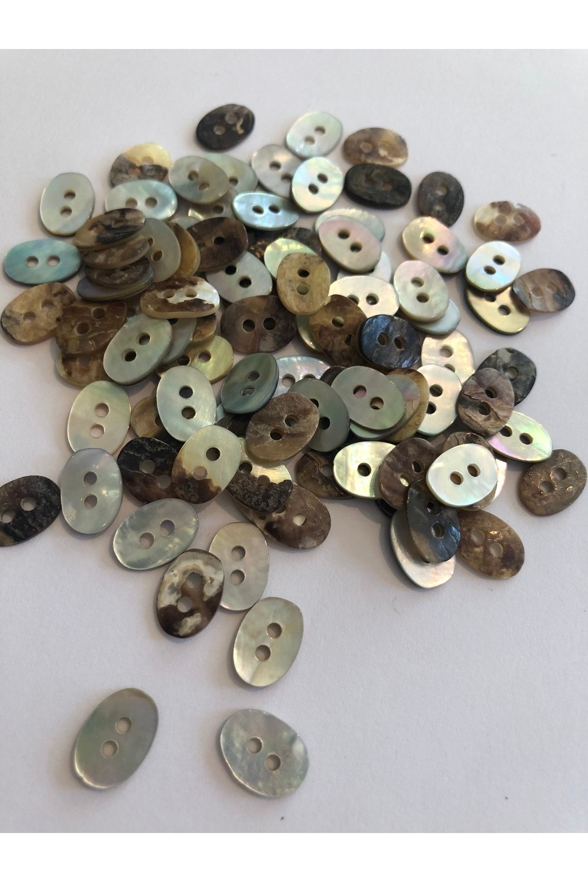 aensia-Real Original Oval Pearl Button Small 18 Size Button Pearl Button - Pack of 10 Buttons 3