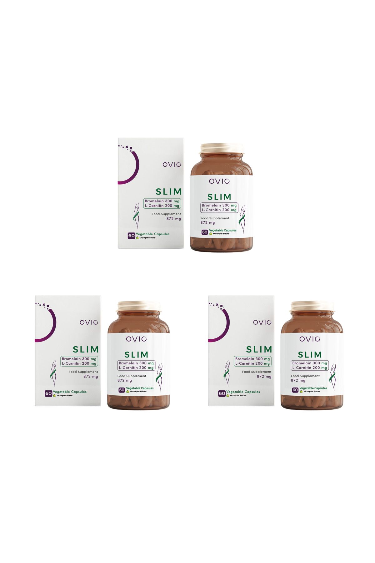 OVIO Slim Bromelain L-Carnitin 872 mg 3'lü