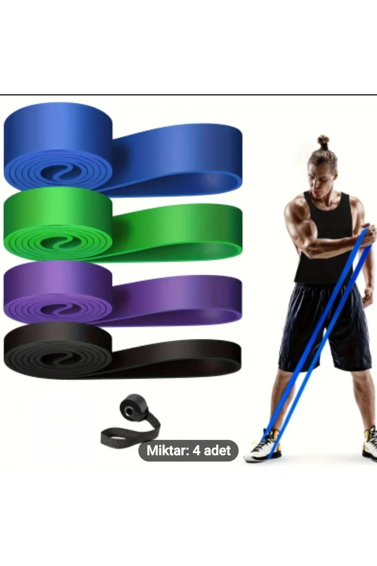 Crossfit Loop Band 3 Lü Set 35 Kg Siyah 55 Kg Mor 65 Kg Yeşil