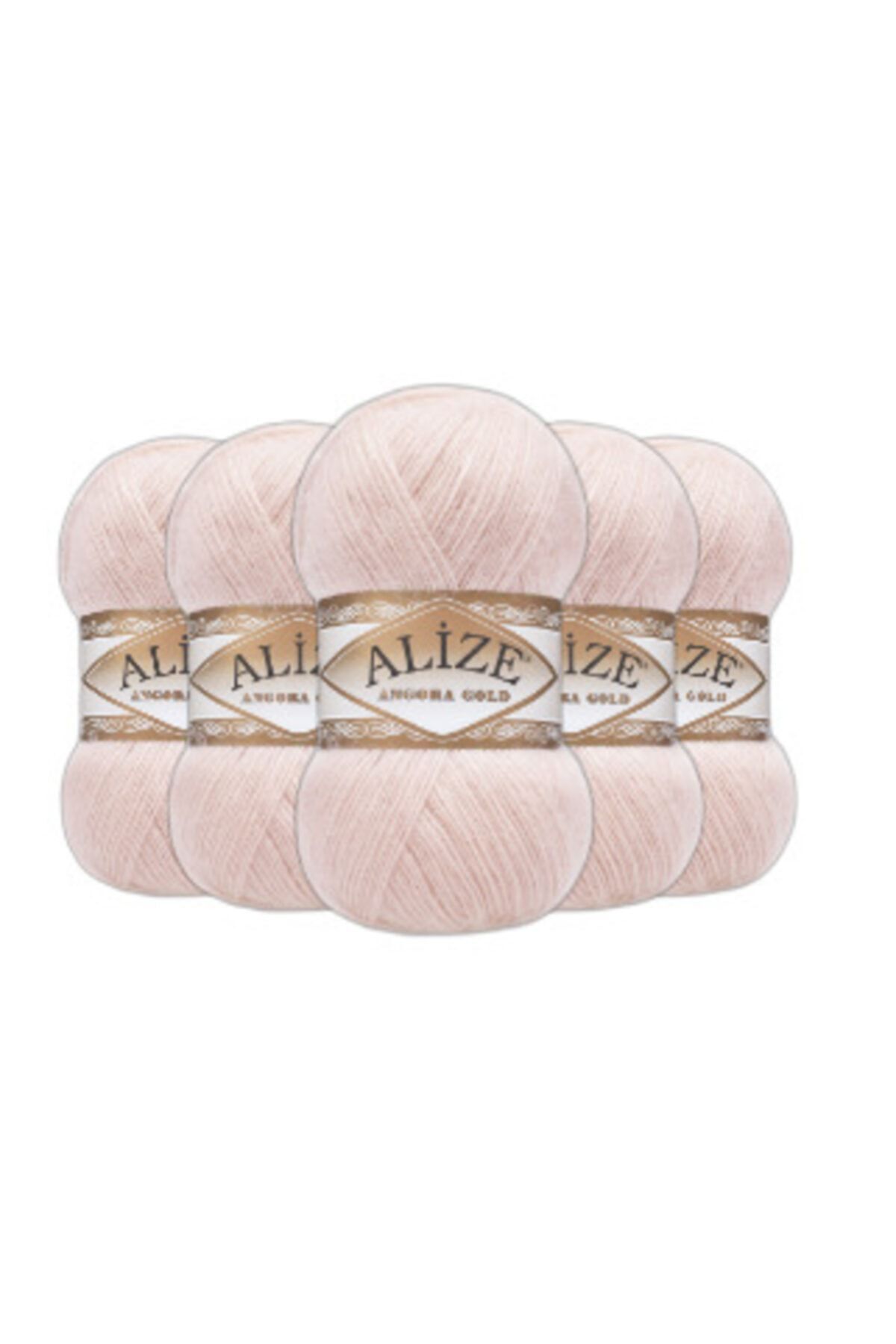 5 Adet Angora Gold El Örgü Pembe İnci 271 - 1