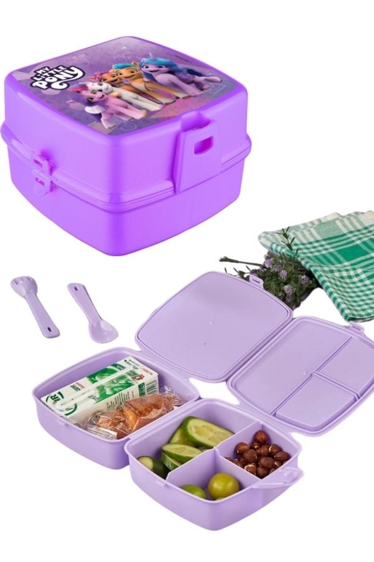 OPTİZON PONNY 2'Lİ SET KARE BESLENME KUTUSU ve PONNY SULUK, MATARA MATARA fotoğrafı 3 (önizleme)