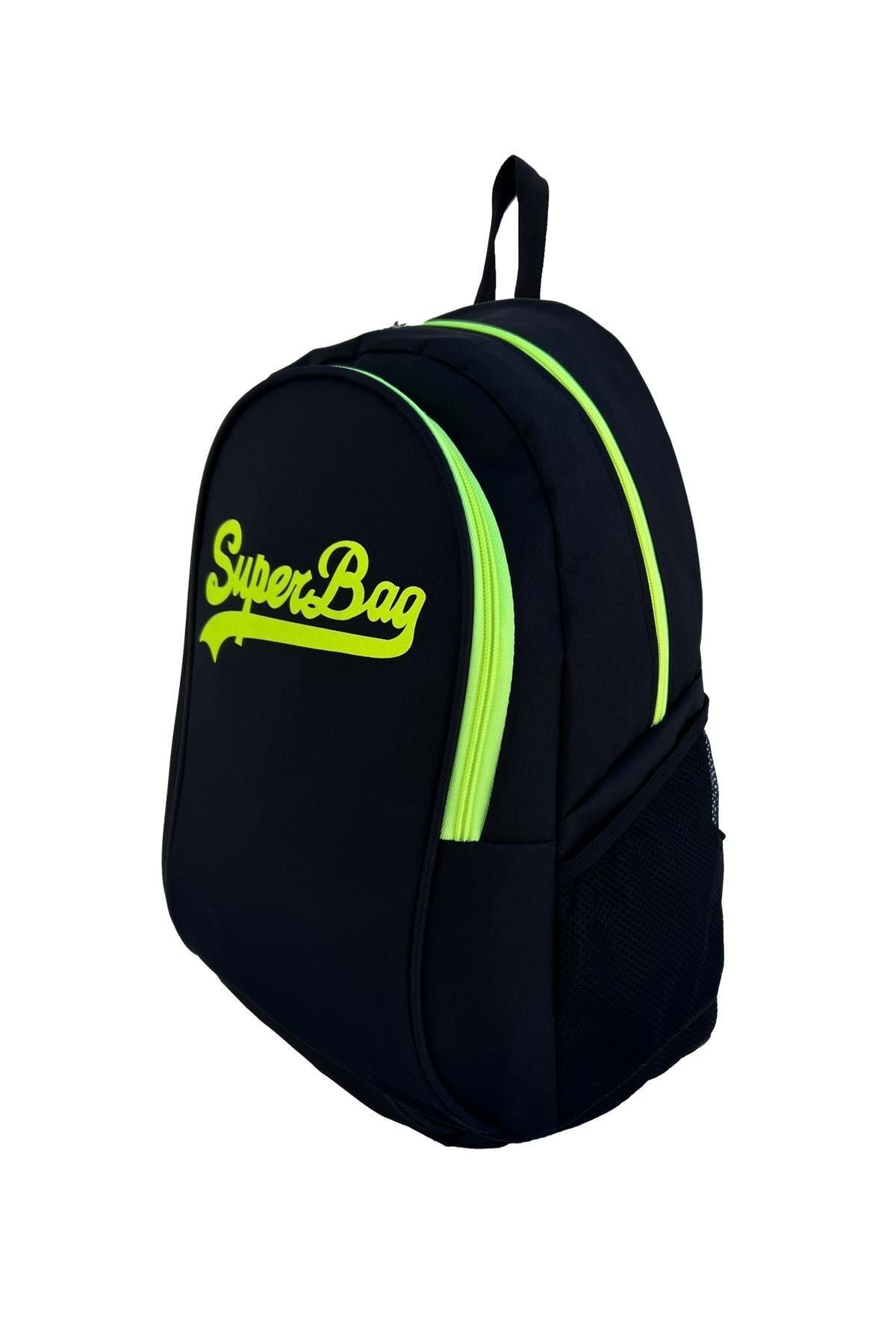 کوله پشتی زنانه مشکی Superbag | SB1080-SİYAH-FOSFORLU-SARI اورجینال - تصویر 3