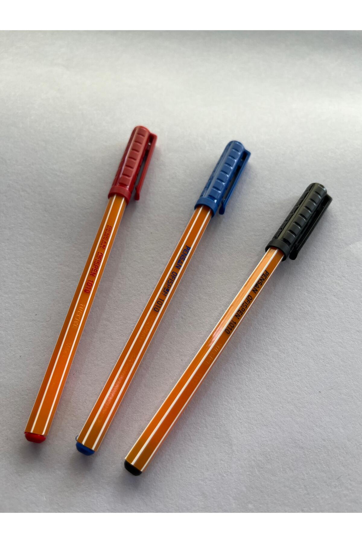 Pensan 1010 Ofispen 1.00 mm Tükenmez Kalem 1 Adet Mavi - 1 Adet Siyah - 1 Adet Kırmızı