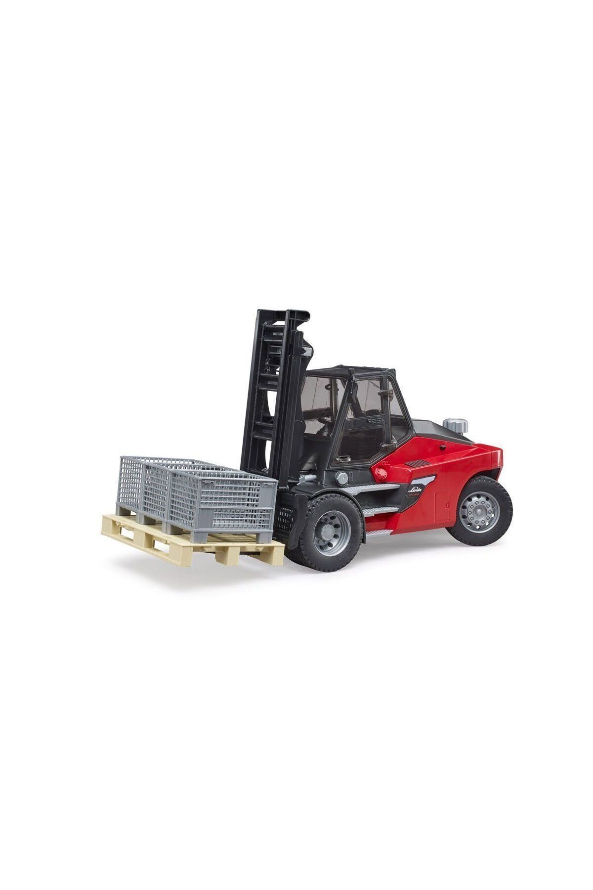 Chariot Élévateur Linde HT160S Bruder Avec Palette Et 3 Conteneurs - Cabine Transparente, Fonction Levage Et Inclinaison