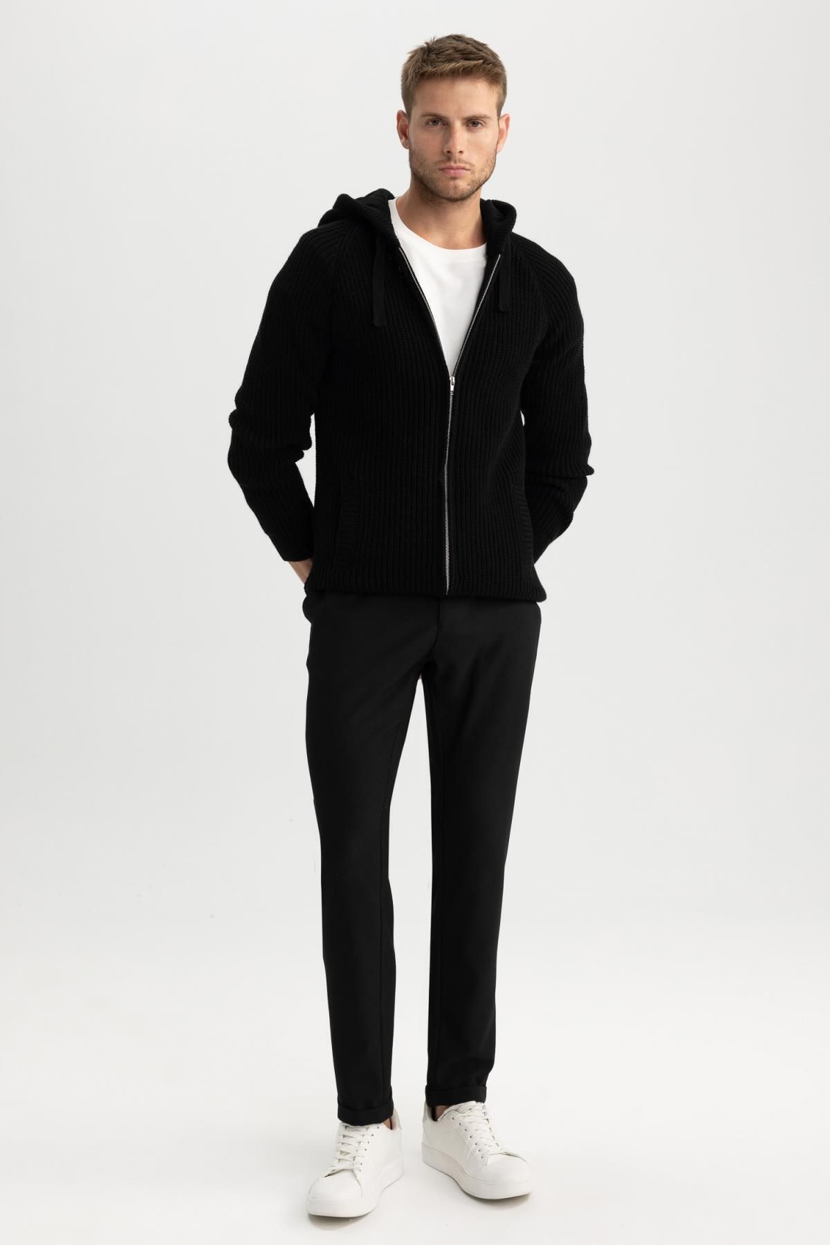 DeFacto-Hooded Standard Fit Thessaloniki Cardigan - A6204ax23au 2