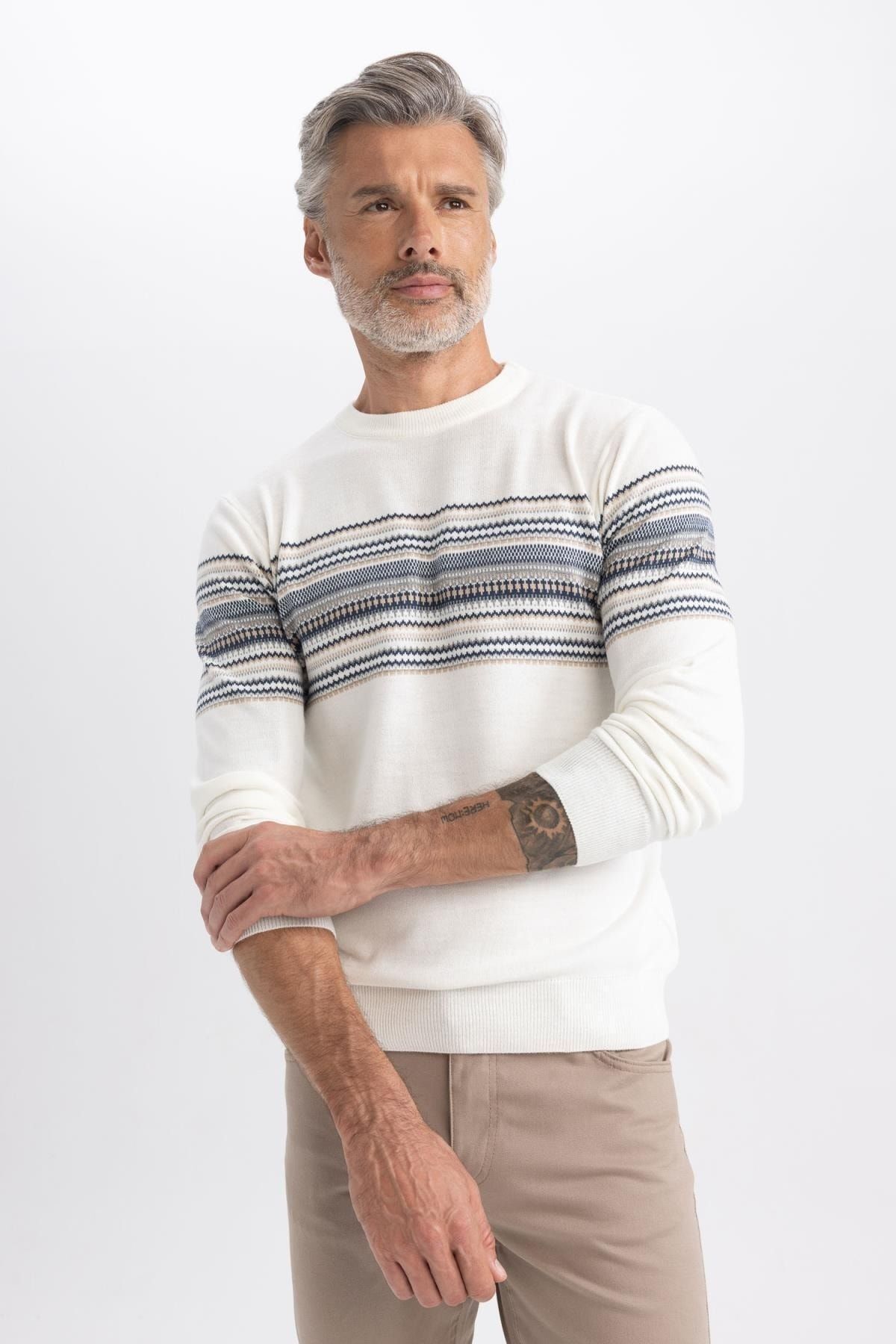 بافت و پلیور مردانه اکرو Defacto | B1402AX23AU اورجینال - تصویر 3