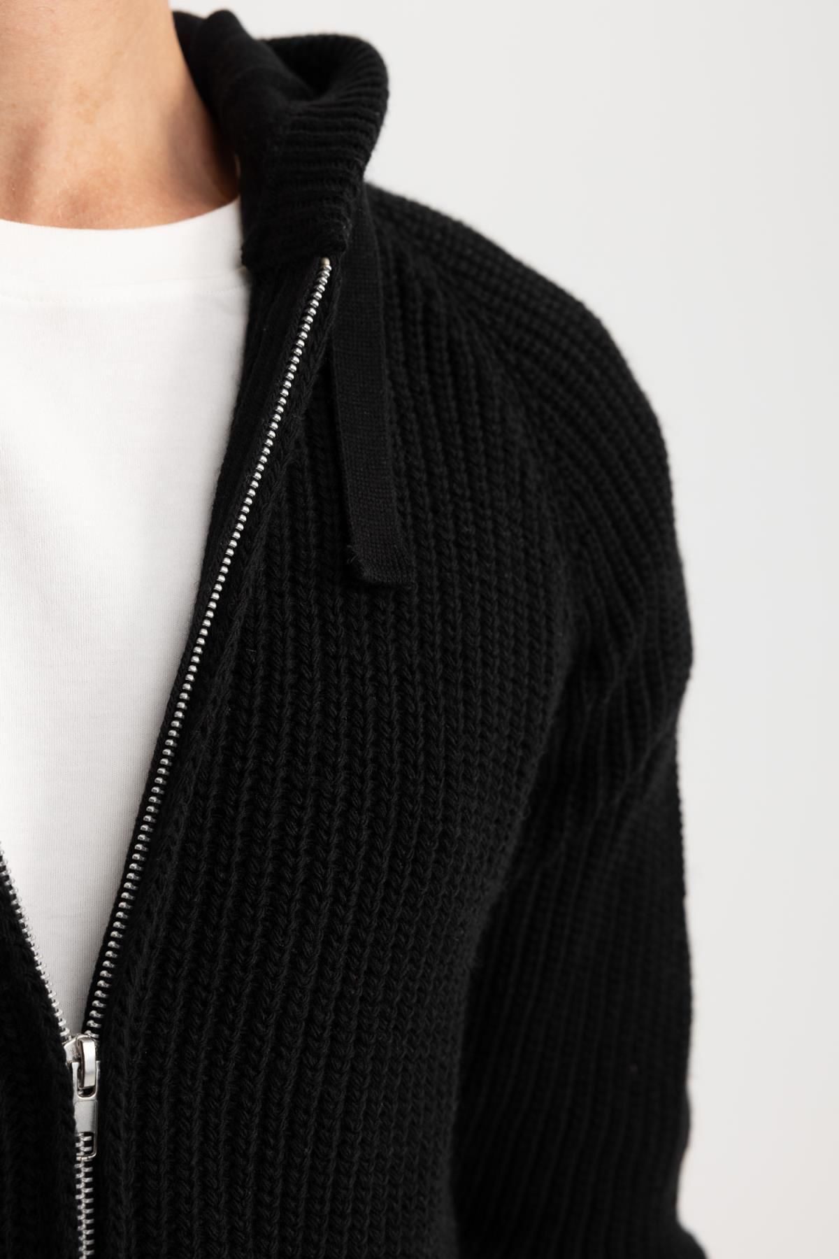 DeFacto-Hooded Standard Fit Thessaloniki Cardigan - A6204ax23au 5
