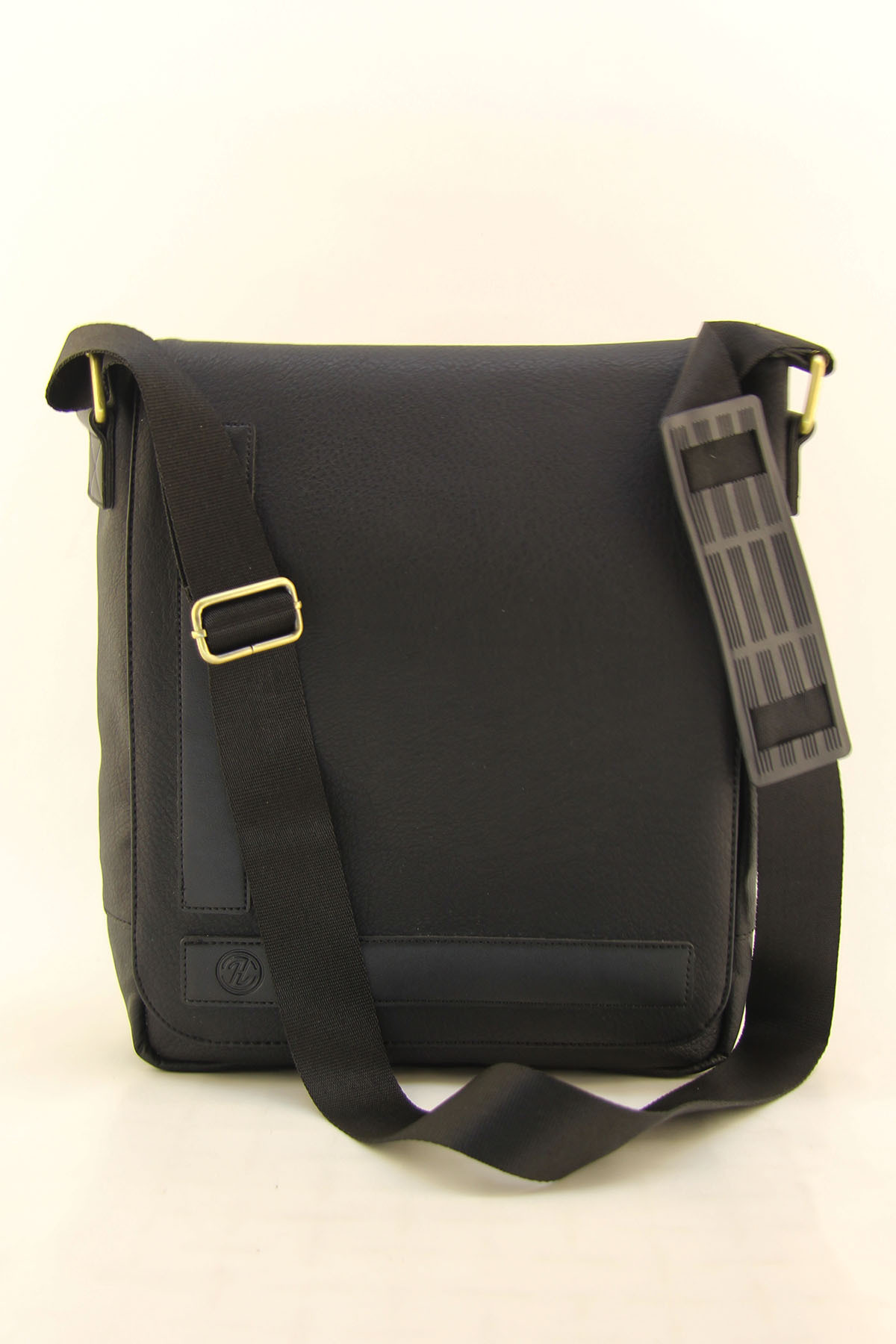 HNB  Unisex Siyah Suni Deri Su Geçirmez Postacı Iş Okul Evrak Laptop Çantası - Görsel 2