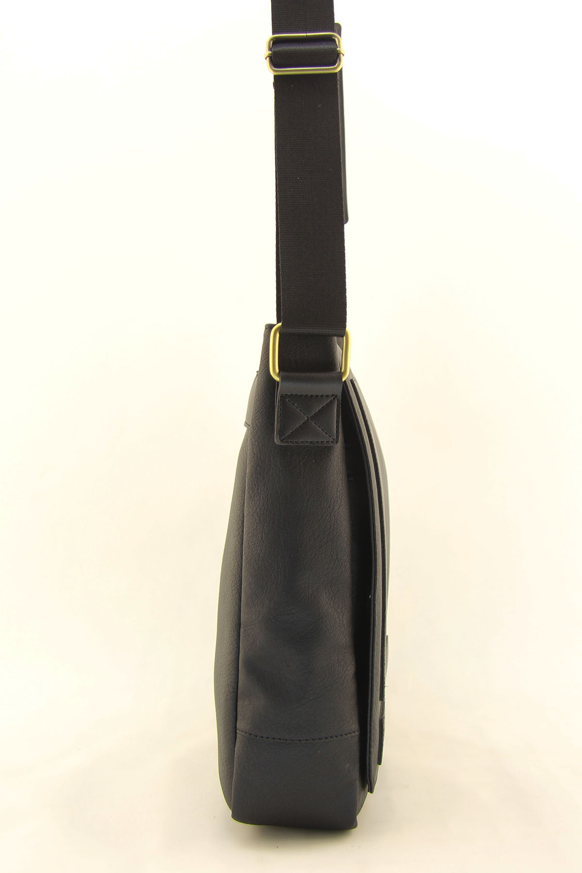 HNB  Unisex Siyah Suni Deri Su Geçirmez Postacı Iş Okul Evrak Laptop Çantası - Görsel 4