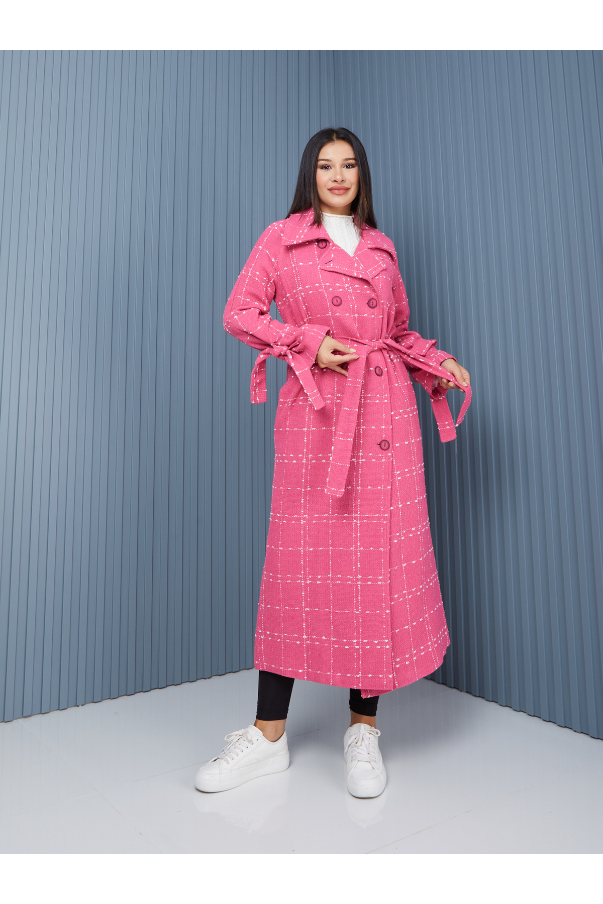 SahraAfra  Kaban Ekose Desen Oversize - Görsel 6