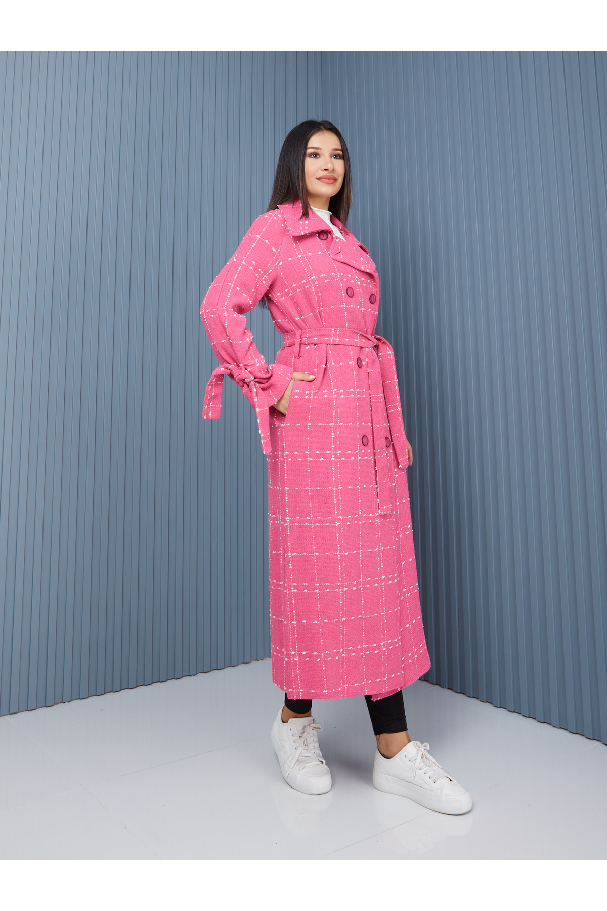 SahraAfra  Kaban Ekose Desen Oversize - Görsel 5