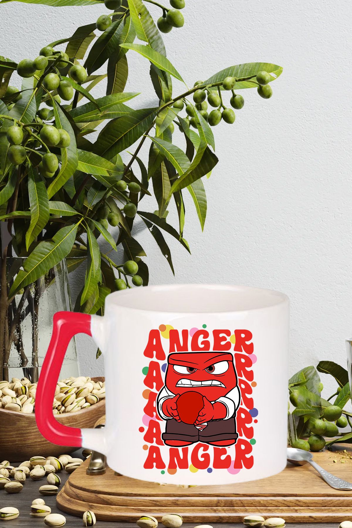 Vons-Anger Reverse Face Series - Ceramic Nescafe Mug with Red Handle 1