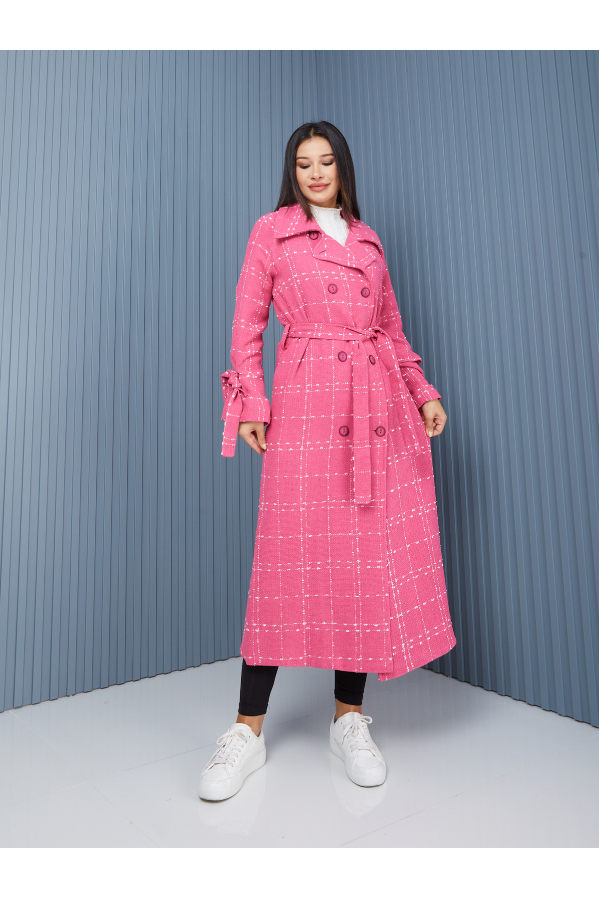 SahraAfra  Kaban Ekose Desen Oversize - Görsel 4