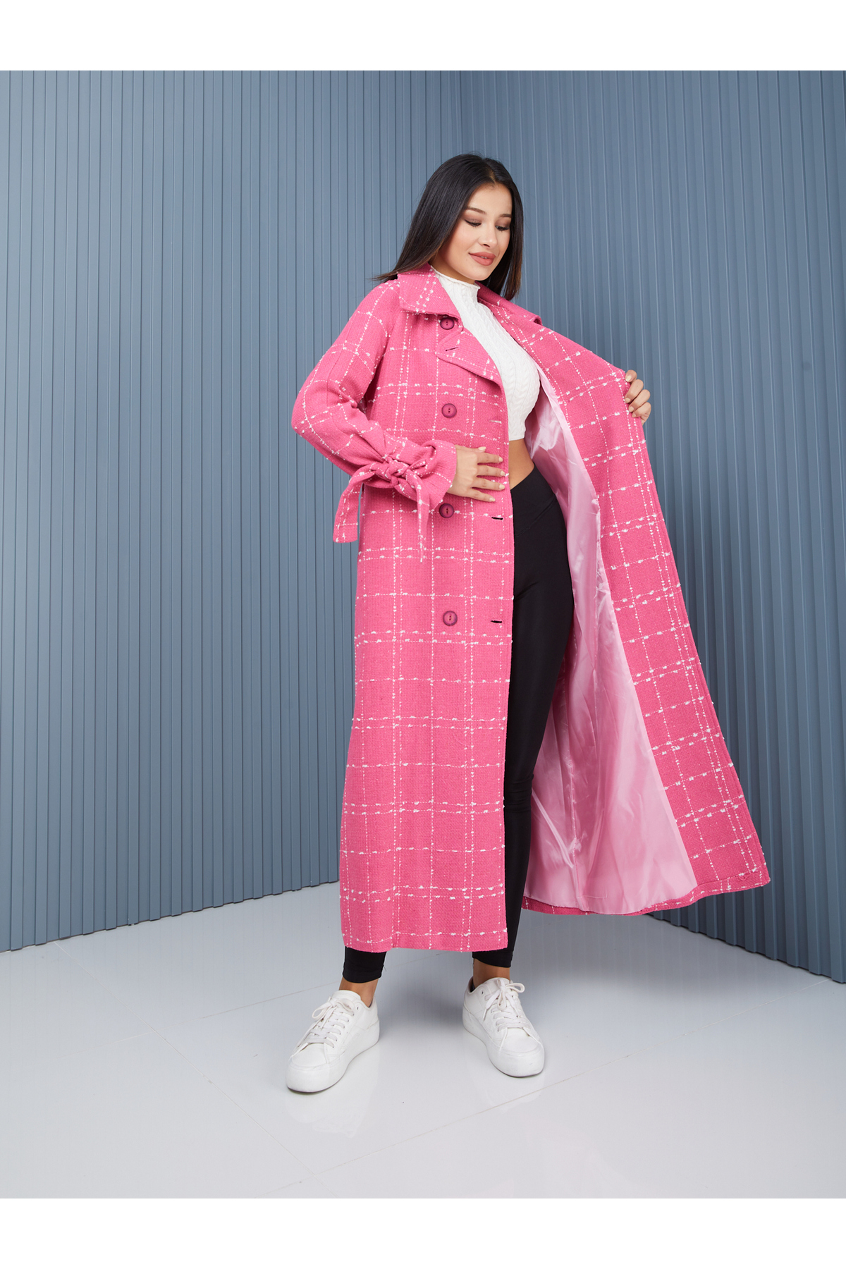 SahraAfra  Kaban Ekose Desen Oversize - Görsel 3