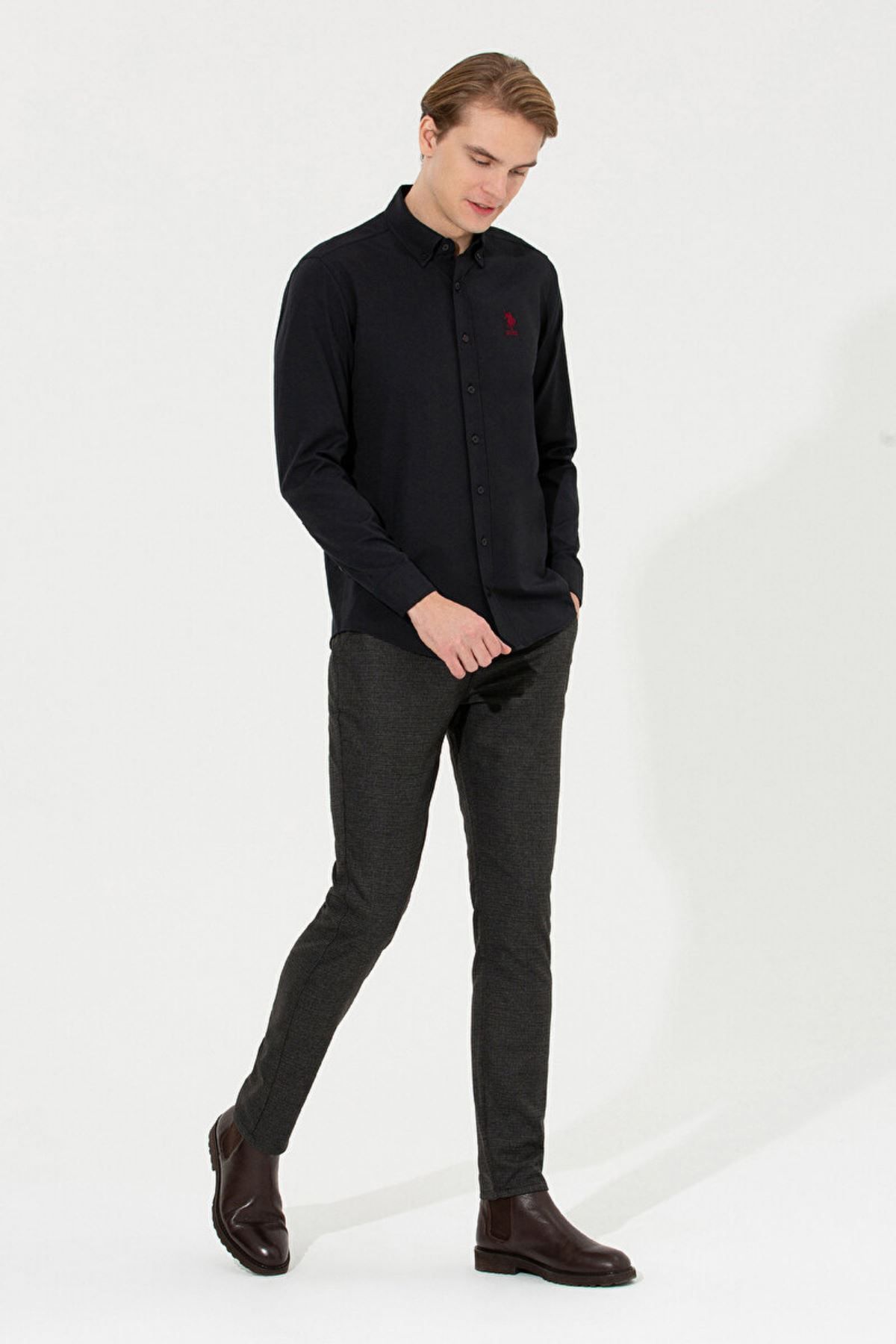 پیراهن مردانه Gox022k Us Polo Assn 1450315 مشکی U.S. Polo Assn.