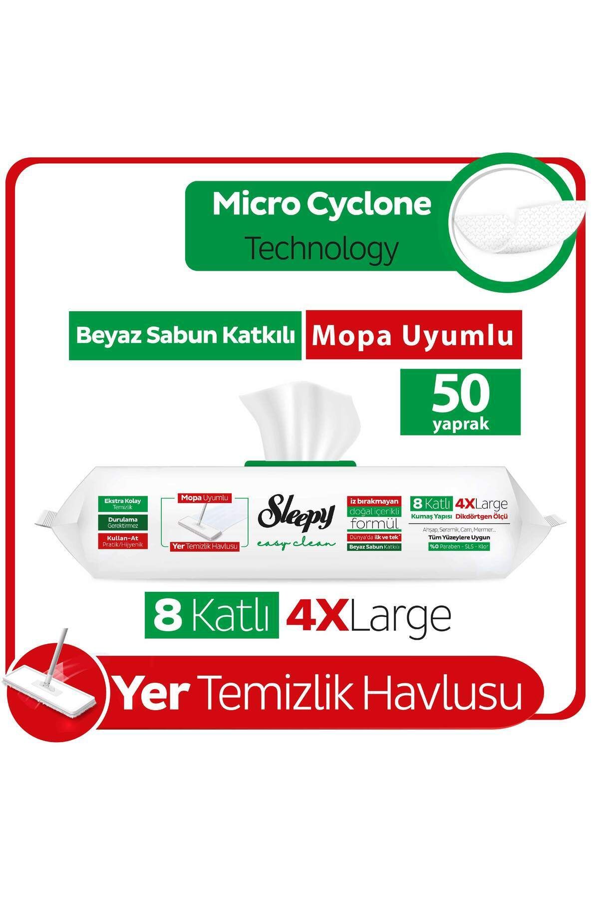 Easy Clean Beyaz Sabun Katkılı Mopa Uyumlu Yer Temizlik Havlusu 50 Yaprak