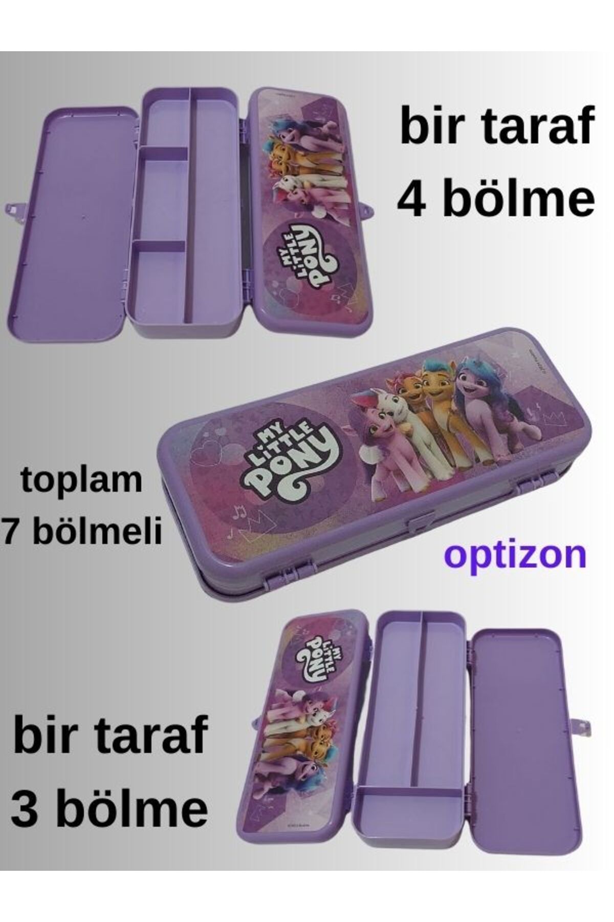 OPTİZON Little Ponny Kutu Kalemlik ( Çift taraf 7 Bölmeli )