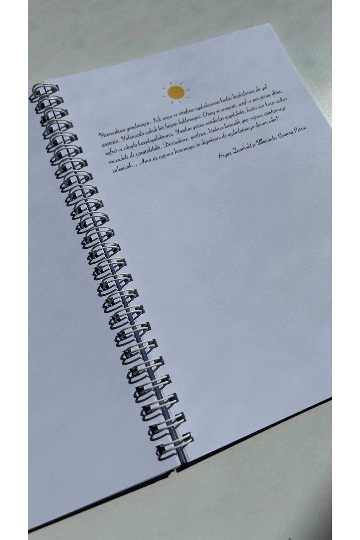 Handeto Kraft-A5 Leaf Themed 90Gr Spiral Unlined Notebook - Quote and Notepad 2