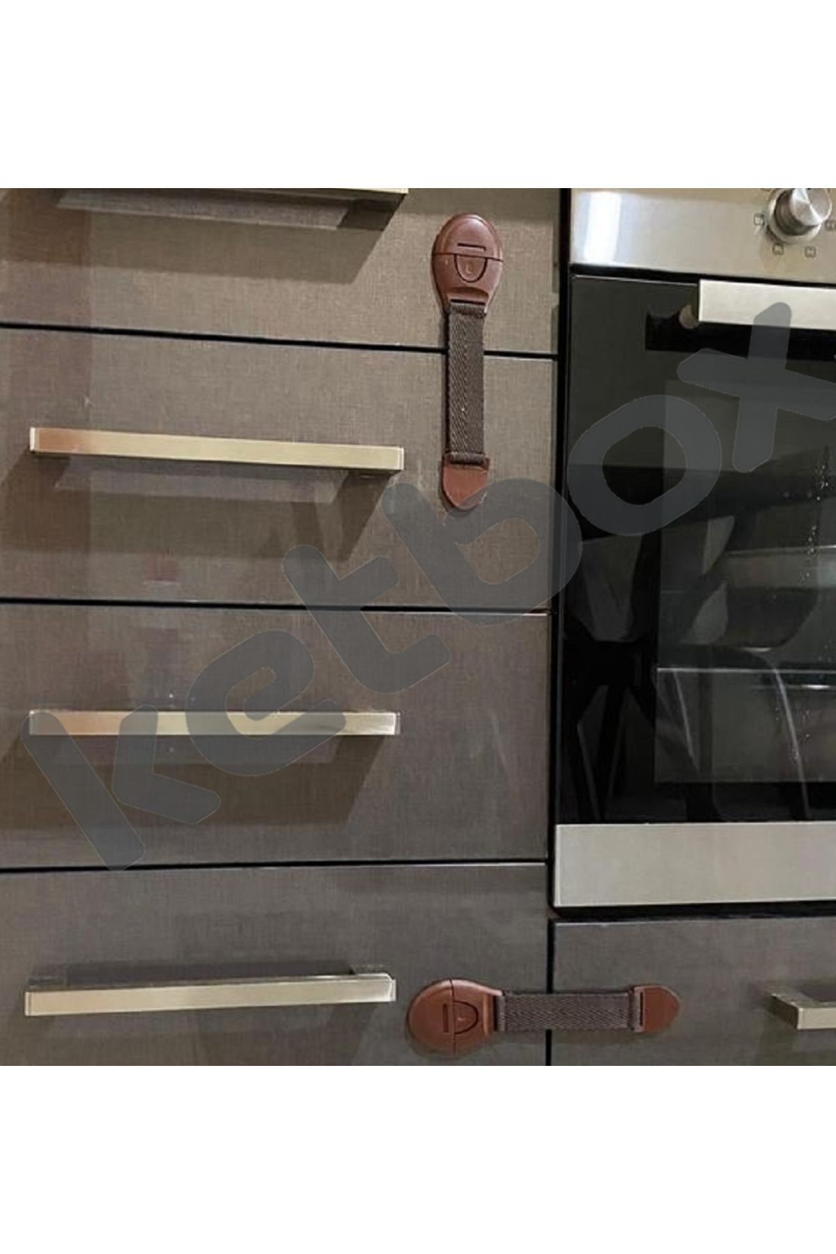 ketbox Kahverengi Bebek Güvenlik Kilidi Çocuk Çekmece Dolap Beyaz Eşya Güvenlik Emniyet Kilidi 1 Adet fotoğrafı 7 (önizleme)
