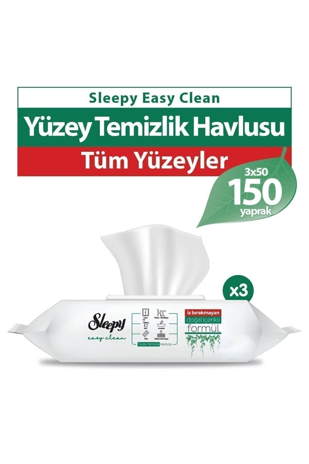 Sleepy Easy Clean Yüzey Temizlik Havlusu&mendili 3x50 (150 YAPRAK)