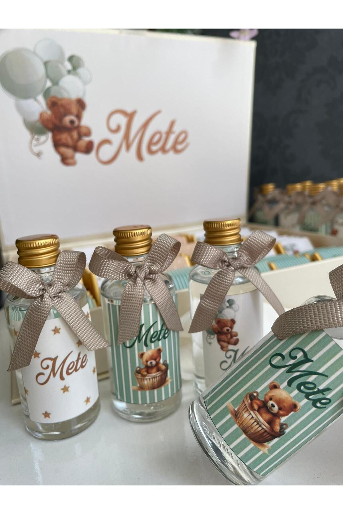 Minemiss Tasarım Kutulu Isme Özel Tasarımlı Kız-erkek Bebek 60 Adet Çikolatası Ve 25 Adet Kolonya Yaş Günü-hediyelik fotoğrafı 2 (önizleme)